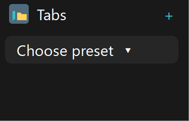 The dedicated tab region in Dropdown layout.