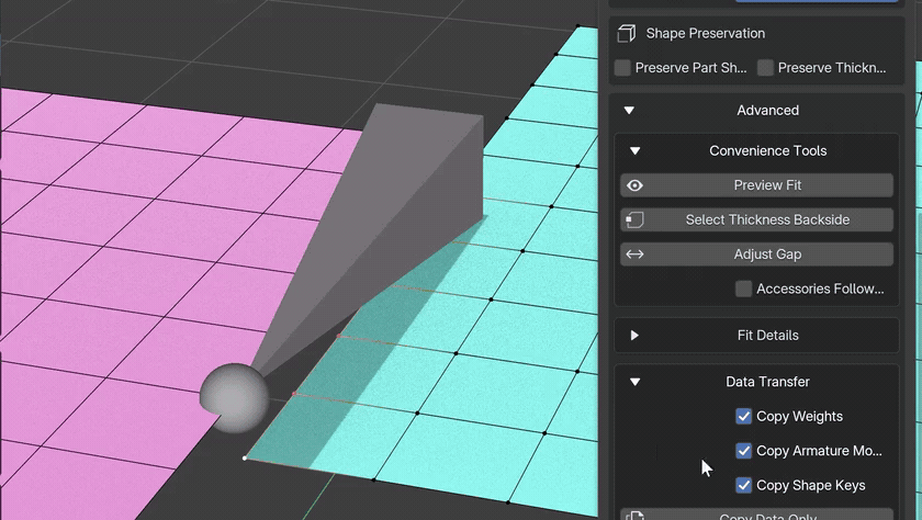 Recorded QuickShellFit alignment viewed from different angles