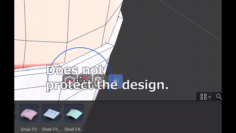 Blender recording: Preserve Shape on a raised garment band